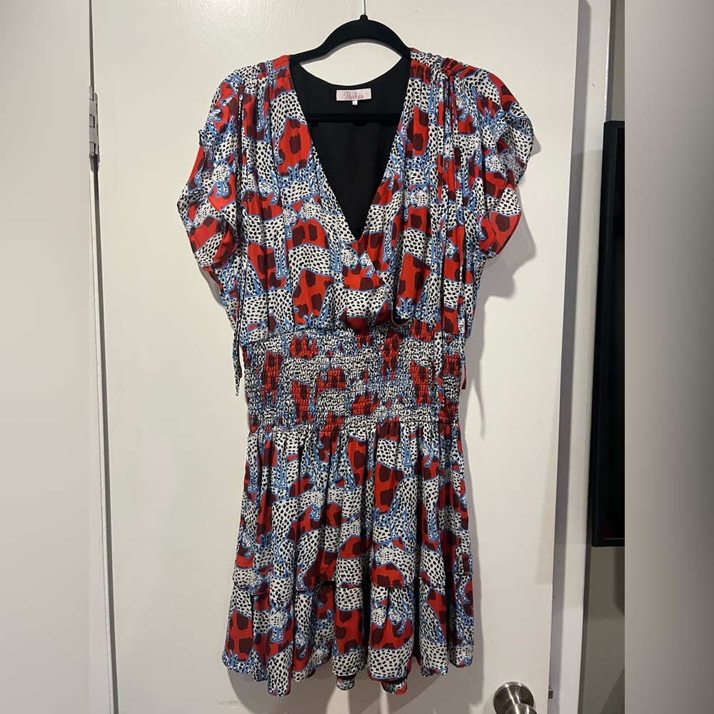 Parker Red and Blue Flutter Sleeve Sundress